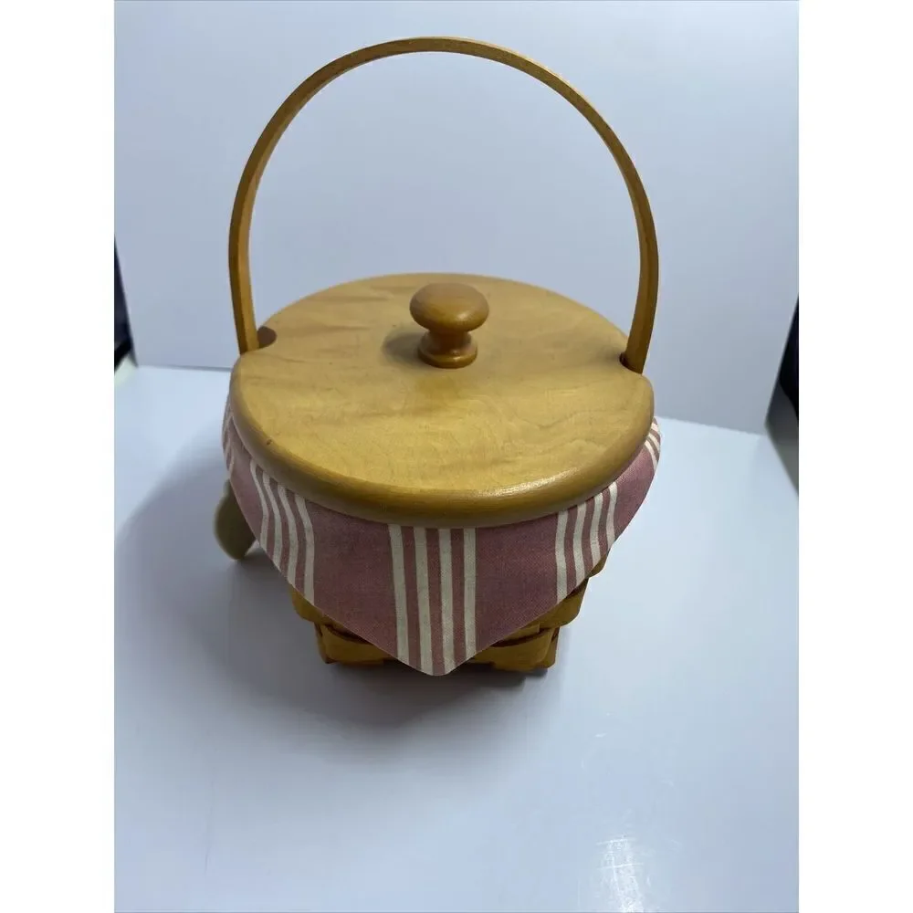 Longaberger 1999 Horizon Of Hope Basket Combo W/Lid, Liner & Pottery  Charm